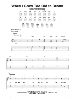 page one of When I Grow Too Old To Dream (Easy Guitar Tab)