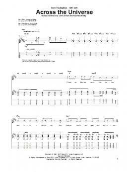 page one of Across The Universe (Guitar Tab)