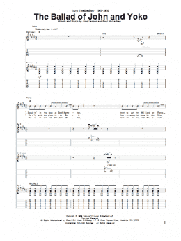 page one of The Ballad Of John And Yoko (Guitar Tab)