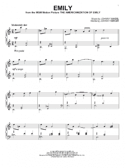 page one of Emily (Piano Solo)