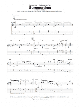 page one of Summertime (Guitar Tab)