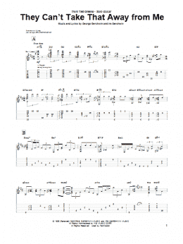 page one of They Can't Take That Away From Me (Guitar Tab)