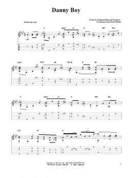 page one of Danny Boy (Easy Guitar Tab)