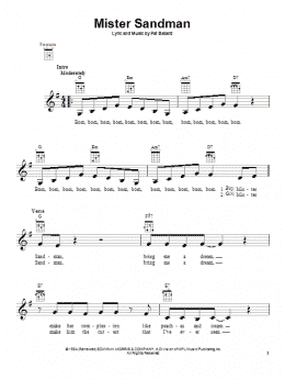 page one of Mister Sandman (Ukulele)