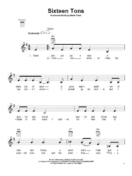 page one of Sixteen Tons (Ukulele)