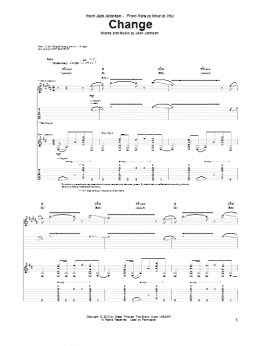 page one of Change (Guitar Tab)