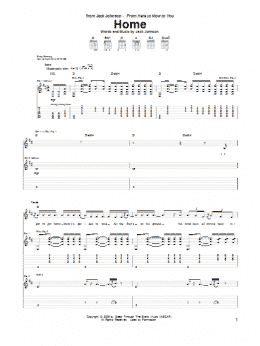 page one of Home (Guitar Tab)