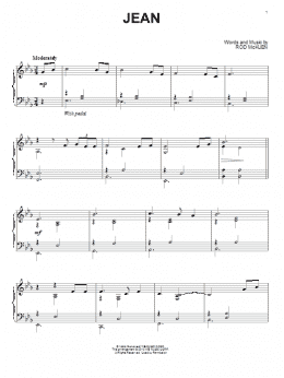 page one of Jean (Piano Solo)