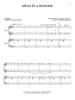 page one of Away In A Manger (Piano Duet)