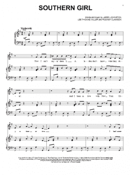 page one of Southern Girl (Piano, Vocal & Guitar Chords (Right-Hand Melody))