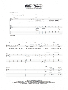 page one of Killer Queen (Guitar Tab)