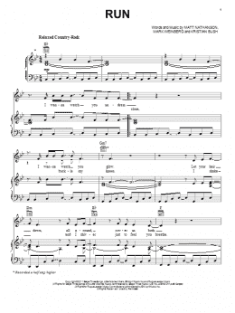 page one of Run (Piano, Vocal & Guitar Chords (Right-Hand Melody))