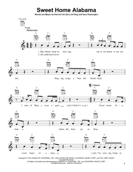 page one of Sweet Home Alabama (Ukulele)