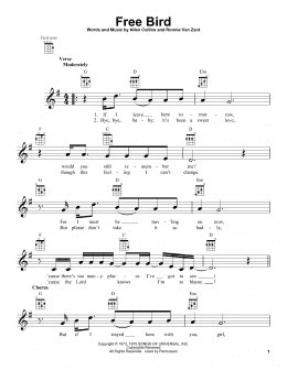 page one of Free Bird (Ukulele)