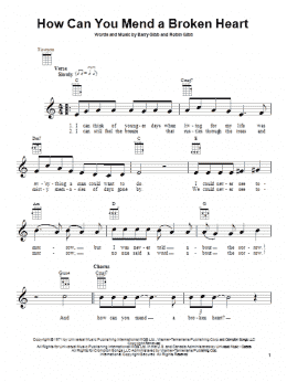 page one of How Can You Mend A Broken Heart (Ukulele)