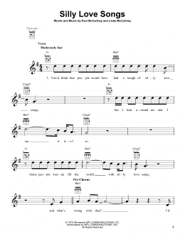 page one of Silly Love Songs (Ukulele)