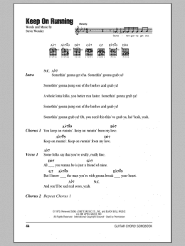 page one of Keep On Running (Guitar Chords/Lyrics)