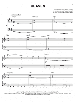 page one of Heaven (Easy Piano)