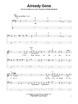 page one of Already Gone (Bass Guitar Tab)