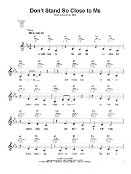 page one of Don't Stand So Close To Me (Ukulele)