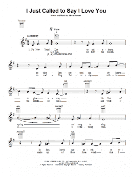 page one of I Just Called To Say I Love You (Ukulele)