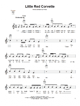 page one of Little Red Corvette (Ukulele)