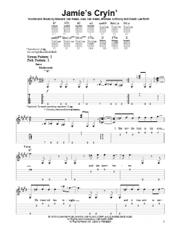 page one of Jamie's Cryin' (Easy Guitar Tab)