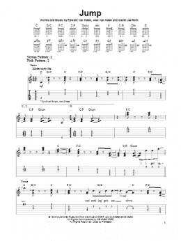 page one of Jump (Easy Guitar Tab)