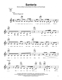 page one of Santeria (Ukulele)