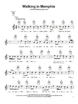 page one of Walking In Memphis (Ukulele)