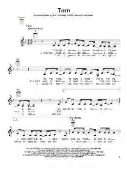 page one of Torn (Ukulele)