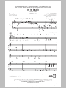 page one of Bye Bye Blackbird (SATB Choir)