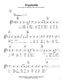 page one of Kryptonite (Ukulele)