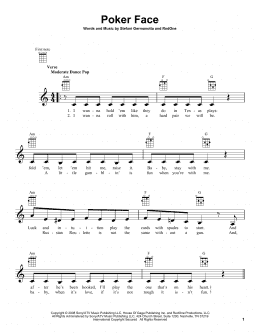 page one of Poker Face (Ukulele)