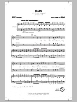 page one of Rain (SATB Choir)