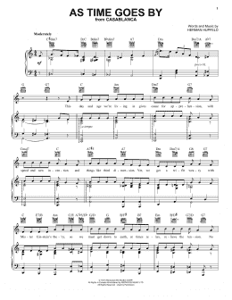 page one of As Time Goes By (Piano, Vocal & Guitar Chords (Right-Hand Melody))