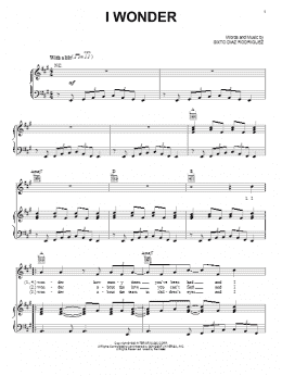 page one of I Wonder (Piano, Vocal & Guitar Chords (Right-Hand Melody))