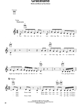 page one of Graceland (Ukulele)