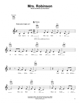 page one of Mrs. Robinson (Ukulele)