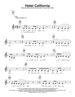 page one of Hotel California (Ukulele)