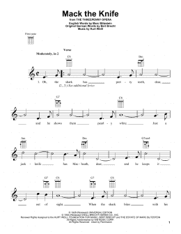 page one of Mack The Knife (Ukulele)