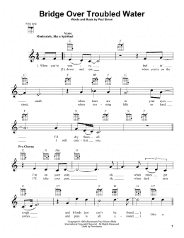 page one of Bridge Over Troubled Water (Ukulele)