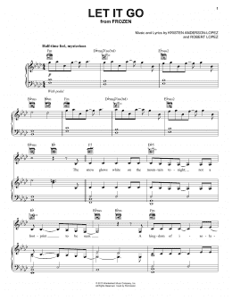 page one of Let It Go (from Frozen) (Piano, Vocal & Guitar Chords (Right-Hand Melody))