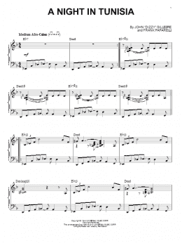 page one of A Night In Tunisia (Piano Solo)