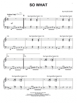 page one of So What (Piano Solo)