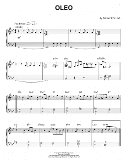 page one of Oleo (Piano Solo)