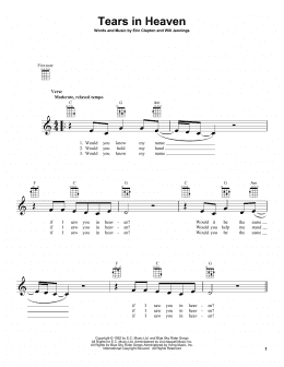 page one of Tears In Heaven (Ukulele)