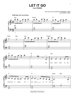 page one of Let It Go (from Frozen) (Very Easy Piano)