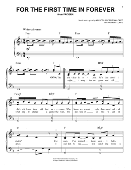 page one of For The First Time In Forever (from Frozen) (Easy Piano)