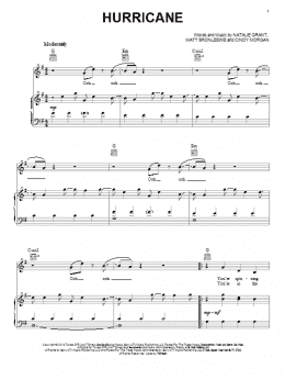 page one of Hurricane (Piano, Vocal & Guitar Chords (Right-Hand Melody))